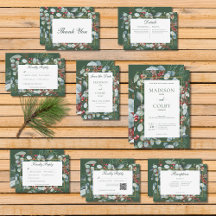 Winter Christmas Greenery on Green Wedding Suite