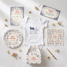 Navy Dog Cat Bakery Baby Shower