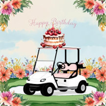 Golf Birthday Pink themed for Woman Golfer