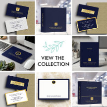 The Prestige Business Suite: Navy  Leather & Gold 