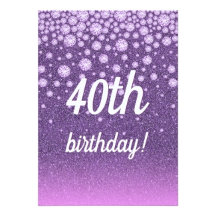40th birthday party - purple pink glitter diamonds