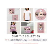 Pink Script Photo Logo Lash Business Suite