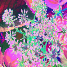 Cool Abstract Retro Nature in Pink and Lime Green