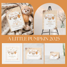 Fall in Love Floral Bow Modern Fall Baby Shower