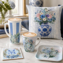 Blue Floral Watercolors