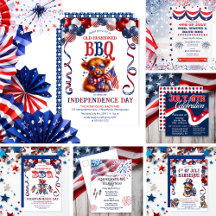Independence Day   July 4th Invitations