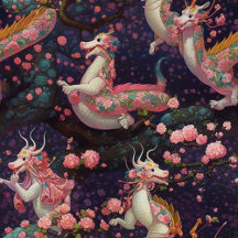 Whimsical Floral Dragons