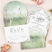 Whimsical Watercolor Tree Cottagecore Boho Wedding