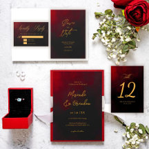 Elegant Gold Black and Red Wedding Suite