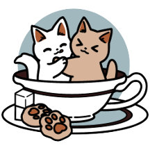 Tea Time Meow Time - Cute Cat and Tea Design