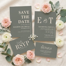 Sage Wedding Couples Initials Collection