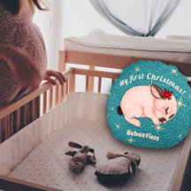 Christmas Sleeping Baby Rabbit Bunny with Stars