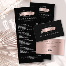 Chic Black Faux Rose Gold Business Monogram