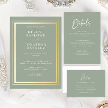 Sage Green Modern Minimalist Elegant Wedding