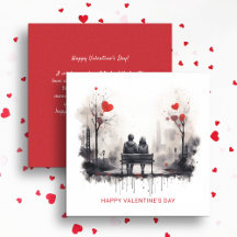 Modern Valentine's Day Card Couple in Love
