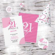 21st Birthday in Pink