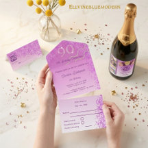 Elegant Pink Glitter   90th Birthday Suite
