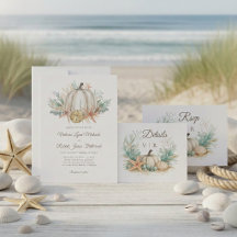 Coastal Fall Pumpkin Seashell Wedding