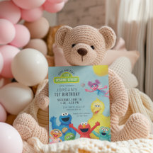 Colorful Sesame Street Illustration Birthday Party
