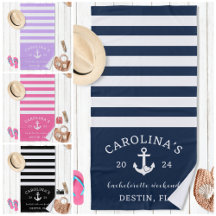 Nautical Bachelorette Weekend Beach Towels