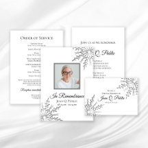 Elegant Winter Snowflakes Funeral Memorial
