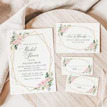 Blush and White Flowers Bridal Shower Collection