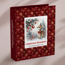 Cute baby deer Christmas Ring Binders #73F