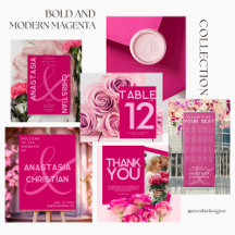 Bold and Modern Magenta Wedding Collection