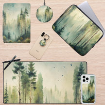 Misty Woodland Evergreen Forest Tech Accessories