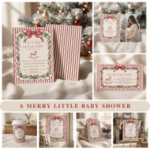 Red Stripe A Merry Christmas Baby Shower