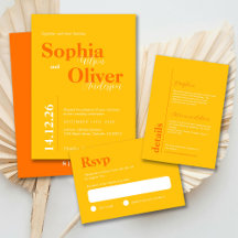 Bright Bold Yellow and Orange Wedding Collection