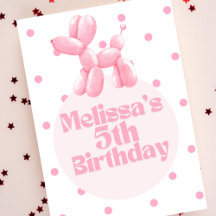 Pink Dog Birthday Balloon