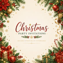 Christmas Party Invitation | Elegant Blank Editabl