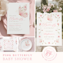 A Little Butterfly Pink Garden Baby Shower 