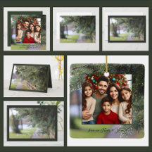 Personalized Holiday Evergreen Tree Family Photo