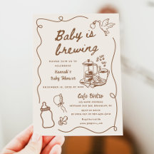 Drawn Coffee Baby is Brewing Baby Shower