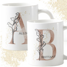Monogram Modern Boho Personalized Coffee Mugs