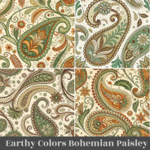 Earthy Colors Bohemian Paisley Swirls Home Decor