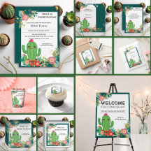 Cute Kawaii Desert Bloom Floral Cactus Baby Shower
