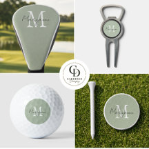 Modern Monogram Name Sage Green - Golf 