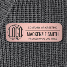 Pink & Rose Gold Employee ID Badges & Name Tags