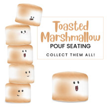 Cute Toasted Marshmallow Pouf Chairs / Seating