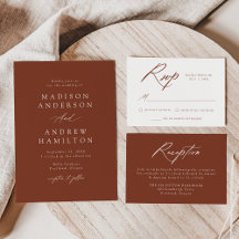 Elegant Calligraphy Terracotta Wedding Collection