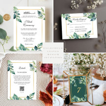 Eucalyptus Leaves Muslim Wedding Invitation