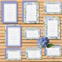 Periwinkle Blue & White Hydrangeas Wedding Suite