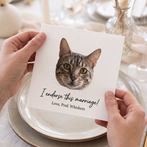 Paper Cocktail Napkin - Held in Hands: the personalized paper napkin with your pet's portrait