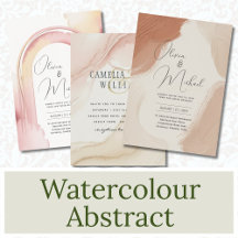 Watercolour Abstract Wedding Invitations   Elegant