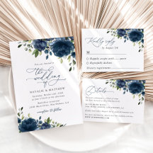 Navy Blue Flowers Wedding Collection