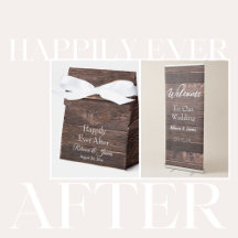 Unique Modern Rustic Wood - Happily Ever After 