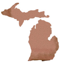 Michigan Copper Silhouette State